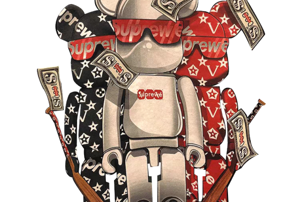 卡通Supreme免抠图服装T恤裁片烫图印花花型素材