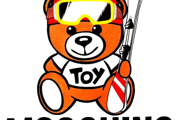 滑雪玩具熊MOSCHINO免抠图服装T恤裁片烫图印花花型素材