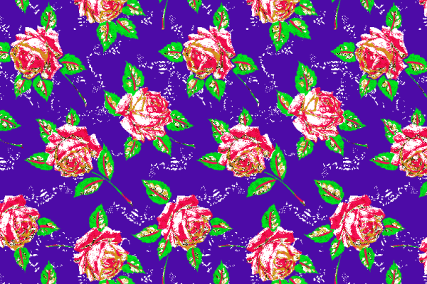 植物玫瑰花卉印花矢量图服装纺织面料水印数码印花金昌花型