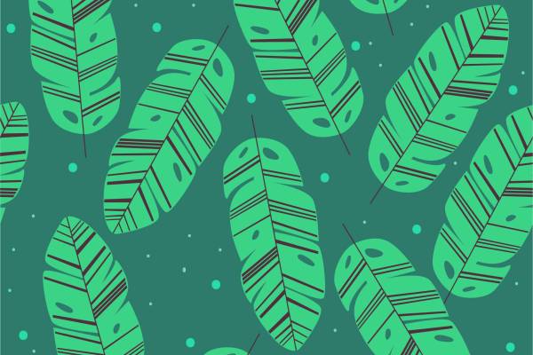 植物芭蕉叶圆点拼接印花矢量图服装纺织面料数码印花花型素材