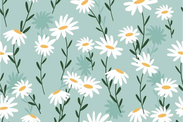 纺织植物花朵菊花拼接印花矢量图服装纺织面料数码印花花型素材