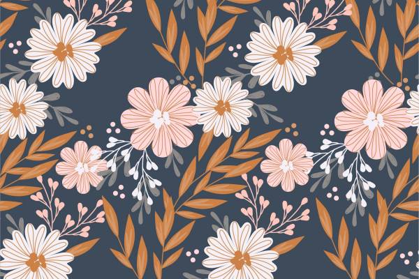 植物花卉印花拼接矢量图服装纺织面料数码印花花型素材