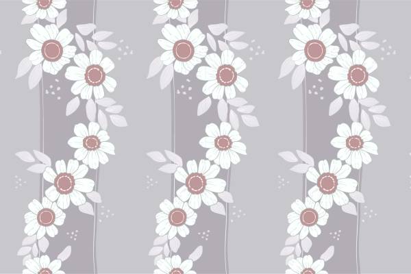 植物花朵条纹拼接印花矢量图服装纺织面料数码印花花型素材