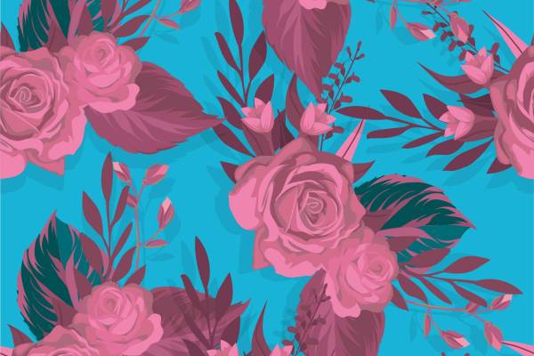 植物牡丹花印花矢量图服装纺织面料数码印花花型素材