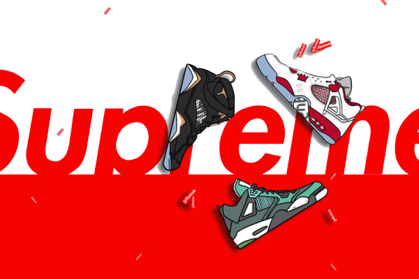 字母Supreme球鞋印花图案服装T恤裁片烫图印花花型素材