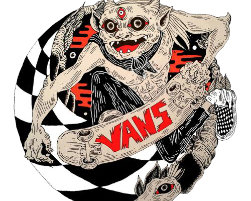 卡通怪兽马赛克字母VANS印花图案服装T恤裁片烫图印花花型素材