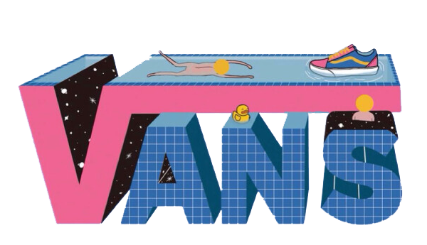 字母VANS板鞋小黄鸭印花图案服装T恤裁片烫图印花花型素材