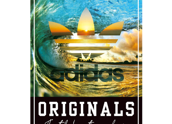 三叶草字母Adidas印花图案服装T恤裁片烫图印花花型素材