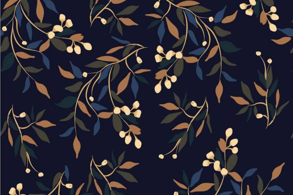 几何植物叶子印花花纹矢量图服装纺织面料数码印花花型素材