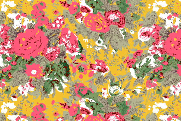 大红植物牡丹花卉印花图案服装纺织面料水印数码印花金昌花型素材