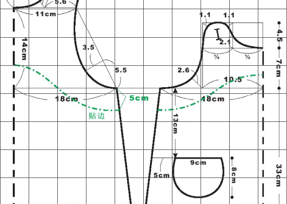 3岁女宝宝左右背心裙设计纸样