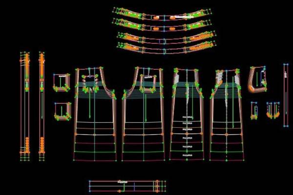 女童背带长裤服装设计纸样