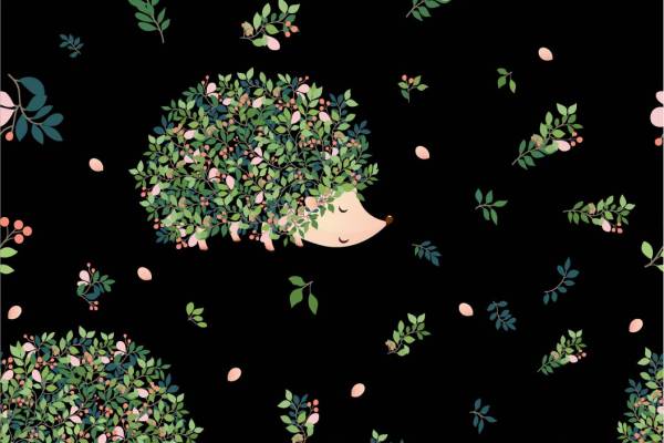 植物花纹刺猬印花花型纺织面料数码印花花型素材