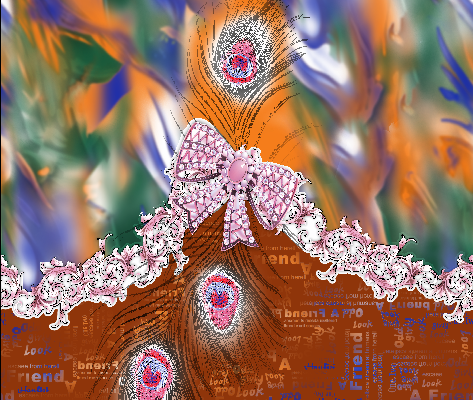 几何蝴蝶结字母印花花型素材服装纺织面料水印数码印花金昌花型素材