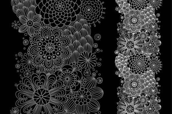 几何花纹蕾丝印花矢量图服装裁片烫图印花花型素材