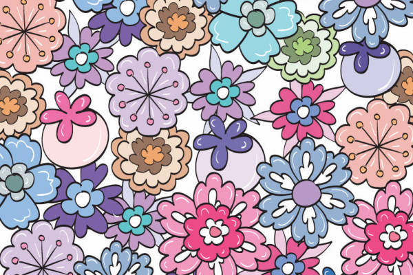 几何卡通植物花朵印花矢量图服装纺织面料数码印花花型素材