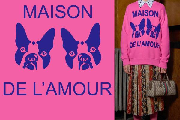 大牌小狗字母印花矢量图服装裁片T恤烫图印花花型素材