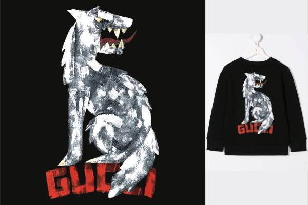 大牌字母GUCCI抽象狼印花矢量图服装裁片T恤烫图印花花型素材