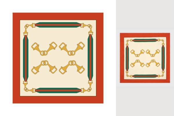 大牌GUCCI几何条纹印花矢量图服装裁片T恤烫图印花花型素材