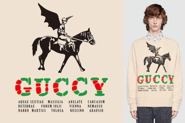 大牌GUCCI字母马匹印花矢量图服装裁片T恤烫图印花花型素材