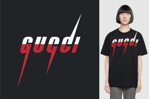大牌GUCCI字母涂鸦矢量图服装裁片T恤烫图印花花型素材