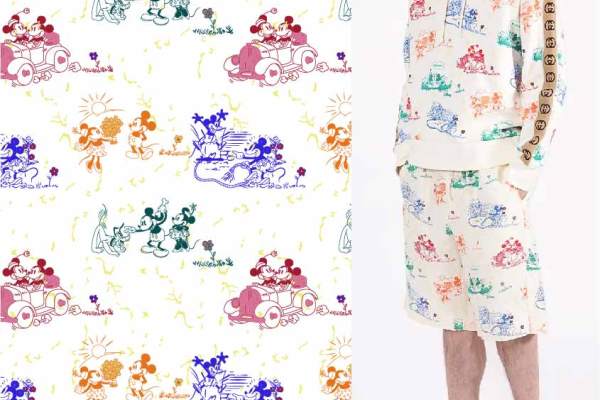 动物几何卡通米老鼠印花矢量图服装纺织面料数码印花花型素材