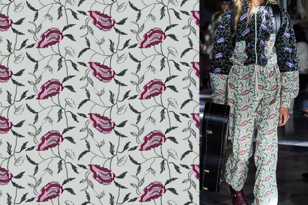 大牌植物花卉印花矢量图服装纺织面料数码印花花型素材