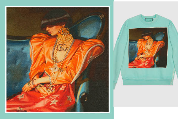 沙发上的女人印花矢量图服装裁片T恤烫图印花花型素材