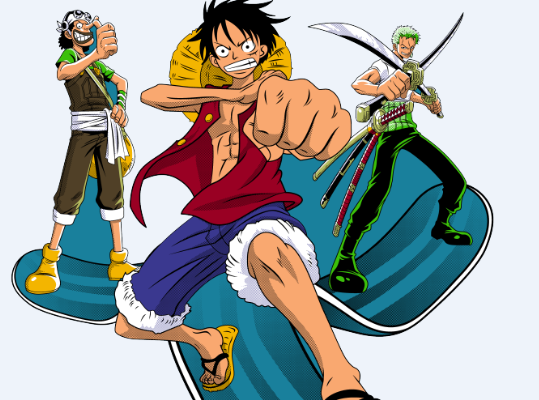 卡通海贼王印花图案服装裁片T恤印花花型素材