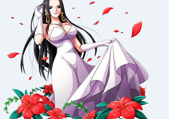 卡通海贼王女帝婚纱汉库克花朵印花图案服装裁片T恤印花花型素材