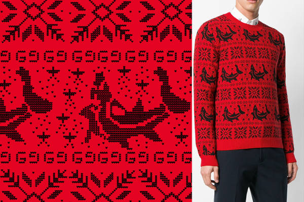 几何花纹拼接鱼印花 矢量图服装纺织面料数码印花花型素材