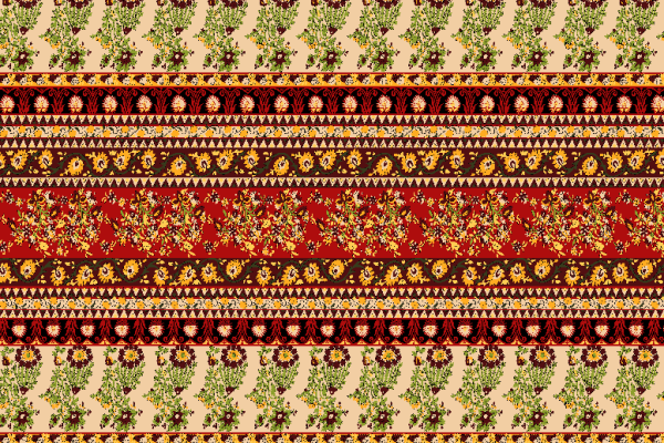 复古几何植物花纹印花矢量图服装纺织面料水印数码印花金昌花型素材