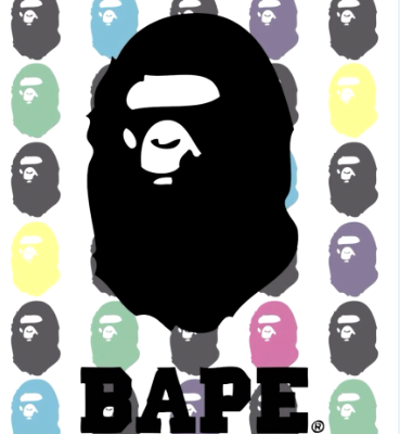 大牌BAPE字母印花图案服装裁片T恤烫图印花花型素材