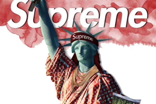 枪支自由女神SUPREME印花图案服装裁片T恤烫图印花花型素材