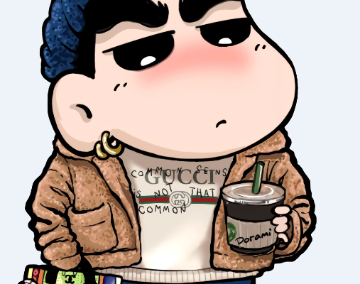 卡通潮人蜡笔小新GUCCI字母印花图案服装裁片T恤烫图印花花型素材