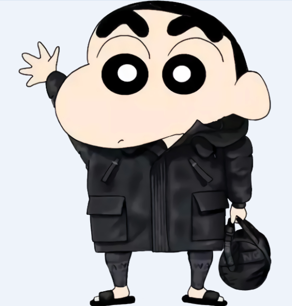 卡通动漫大皮衣蜡笔小新印花图案服装裁片t恤烫图印花花型素材