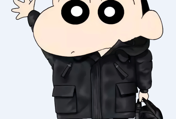 卡通动漫大皮衣蜡笔小新印花图案服装裁片T恤烫图印花花型素材