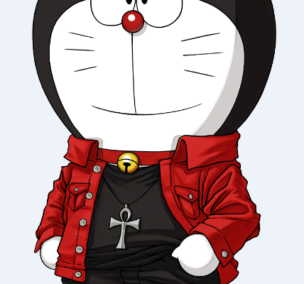 卡通动漫哆啦A梦黄家驹造型印花图案服装裁片T恤烫图印花花型素材