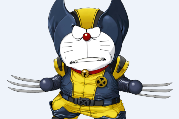 卡通动漫哆啦A梦金刚狼造型印花图案服装裁片T恤烫图印花花型素材