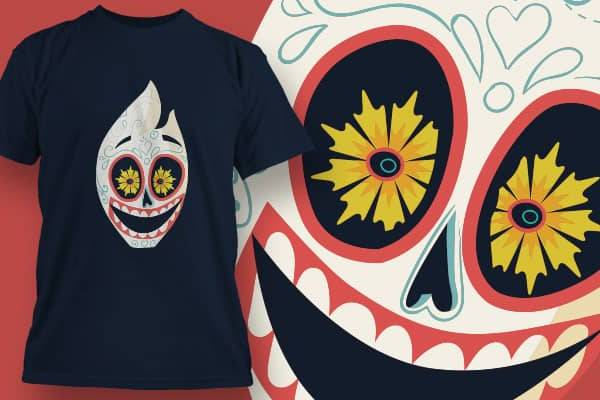 卡通小丑几何花纹印花矢量图服装裁片T恤烫图印花花型素材