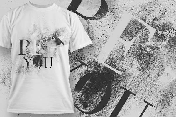 动物小鹿字母印花图案服装裁片T恤烫图印花花型素材