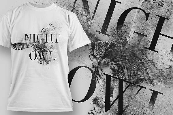 动物猫头鹰几何字母印花图案服装裁片T恤烫图印花花型素材