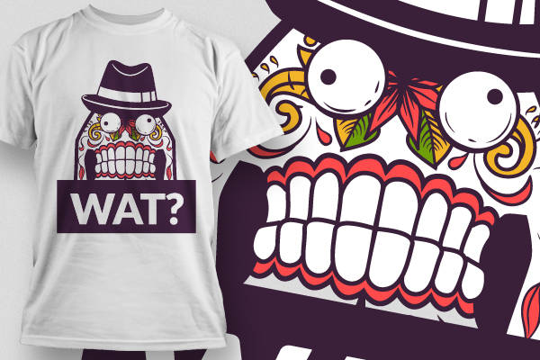 几何花纹牙齿帽子字母印花矢量图服装裁片T恤烫图印花花型素材