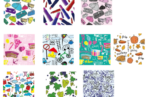 无缝拼接花纹矢量图服装纺织面料数码印花花型素材