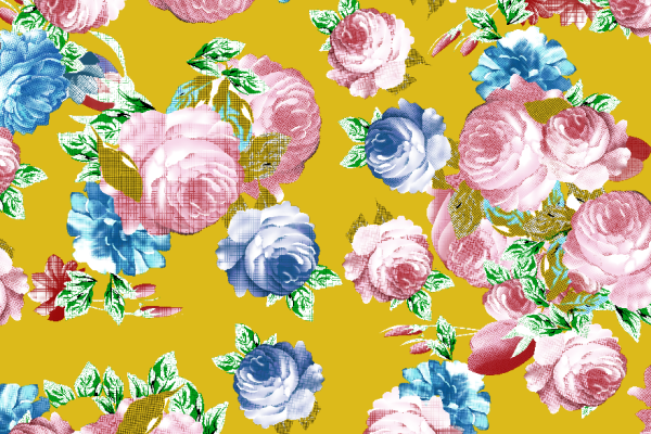 植物牡丹花卉印花矢量图服装纺织面料水印数码印花金昌花型素材