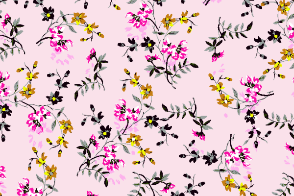 粉色底植物小花卉矢量图服装纺织面料水印数码印花金昌花型素材