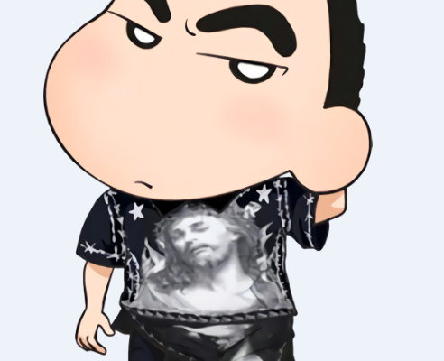 卡通动漫蜡笔小新印花图案服装裁片T恤烫图印花花型素材