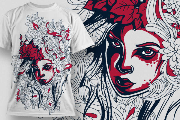 几何花纹印花矢量图服装裁片T恤烫图印花花型素材