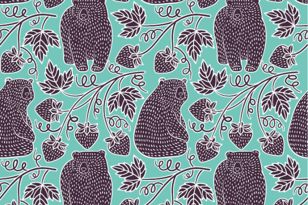 几何花纹棕熊印花矢量图服装纺织面料数码印花花型素材