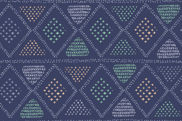 多彩几何图案三角形印花矢量图服装纺织面料数码印花花型素材